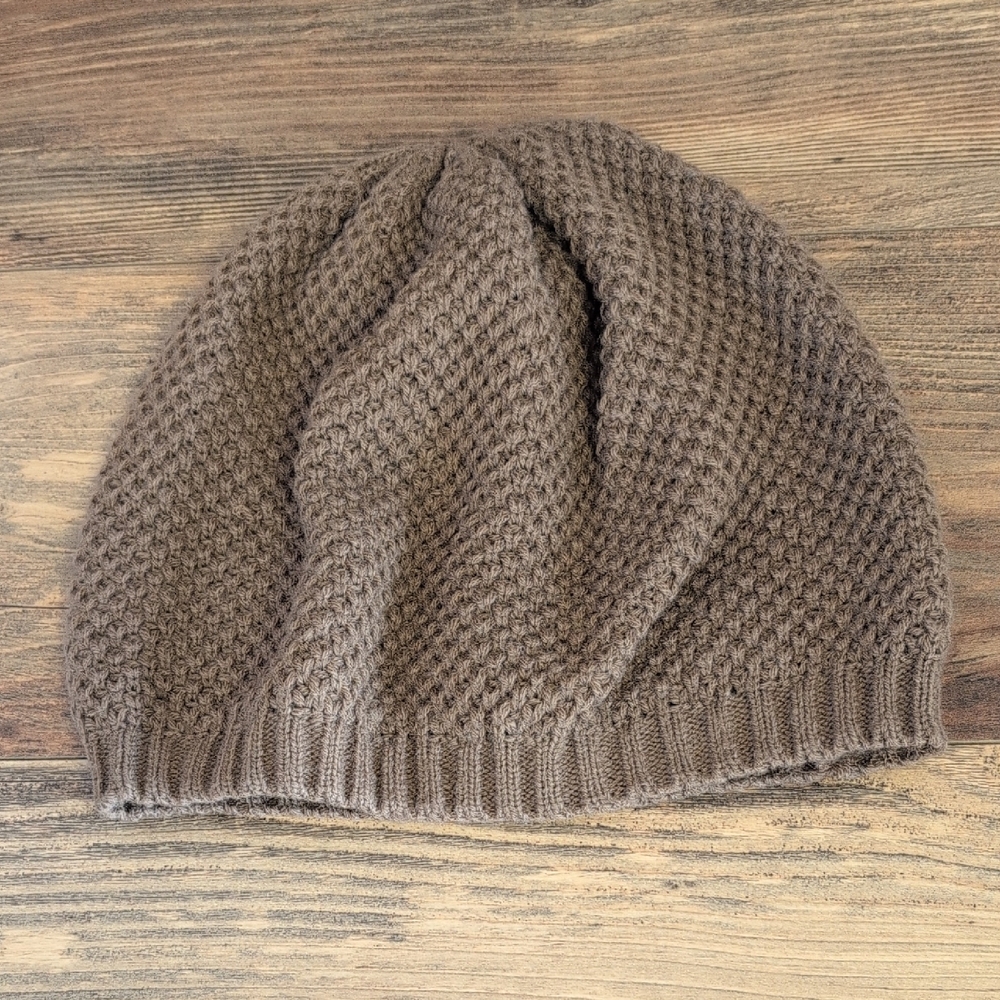 Cozy Brown Crochet Knit Beanie Hat              C393